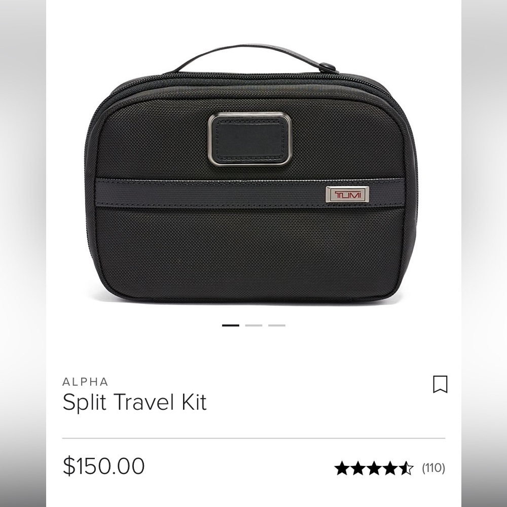 Tumi Black Toiletry Bag Sleek Durable Design